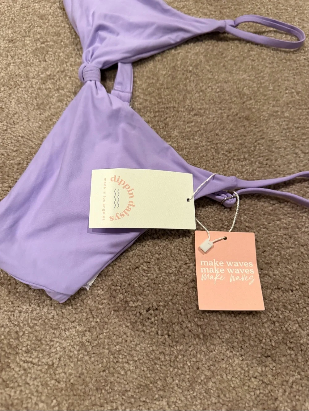 Dippin’ Daisy’s Lavender Bikini Top XL Adjustable Beach NWT
